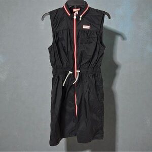 Hunter x Target Black Nylon Zip Rain Dress Vest Utility Cinched Waist M